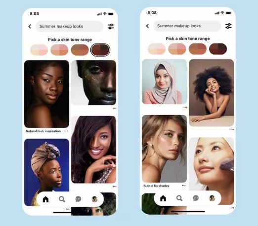 Pinterest ameliorate and enhanced its skin tone search feature ...